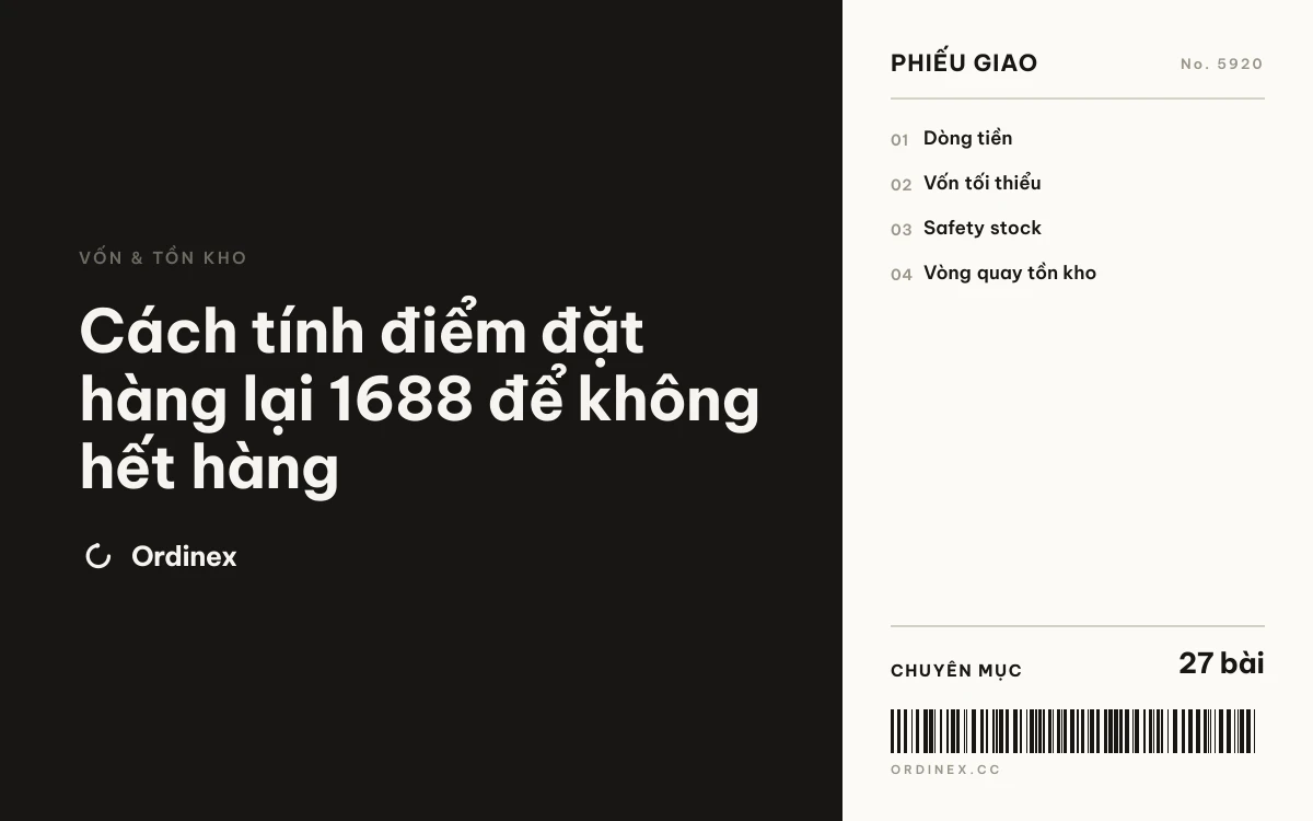 Cách tính điểm đặt hàng lại 1688 để không hết hàng