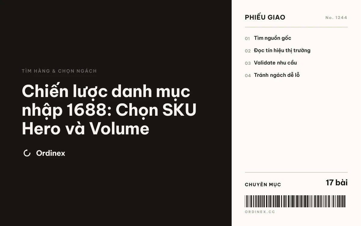 Chiến lược danh mục nhập 1688: Chọn SKU Hero và Volume