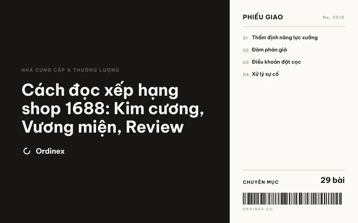 Cách đọc xếp hạng shop 1688: Kim cương, Vương miện, Review