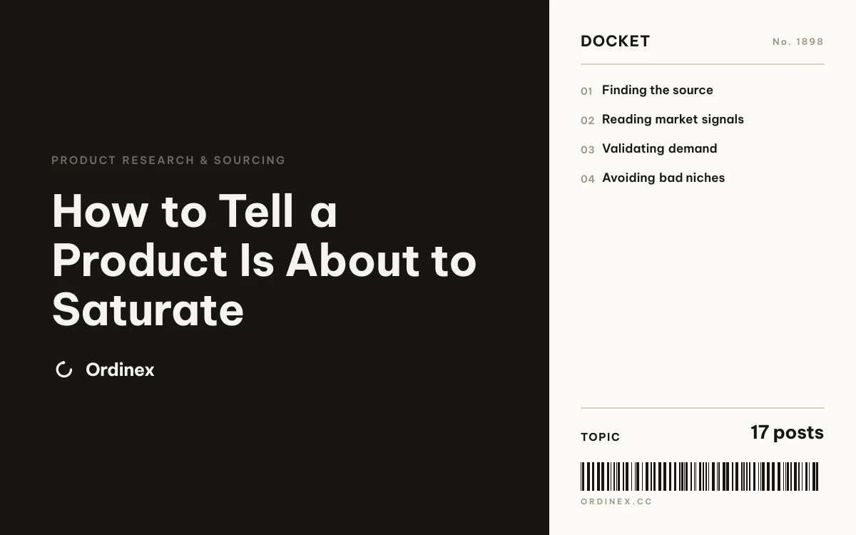 How to Tell a Product Is About to Saturate