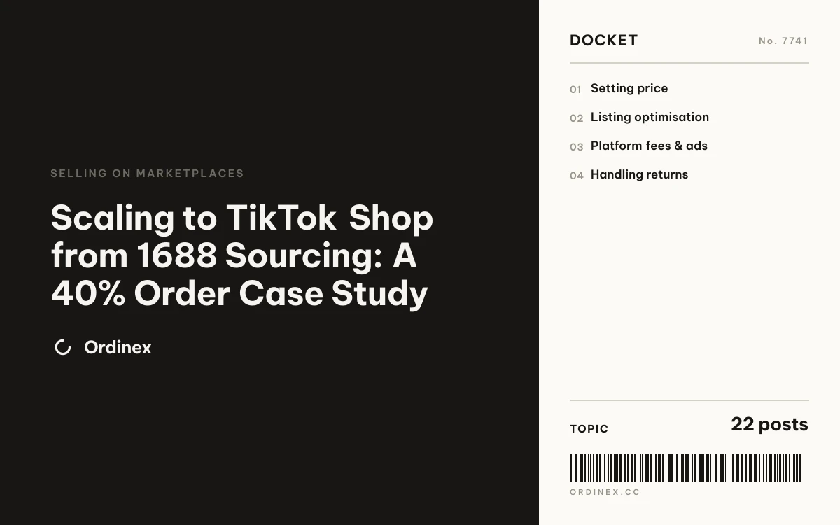Scaling to TikTok Shop from 1688 Sourcing: A 40% Order Case Study
