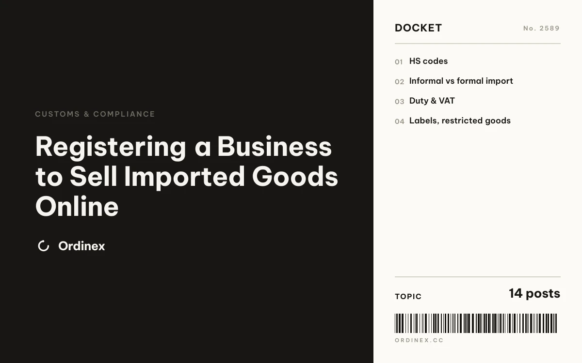 Registering a Business to Sell Imported Goods Online