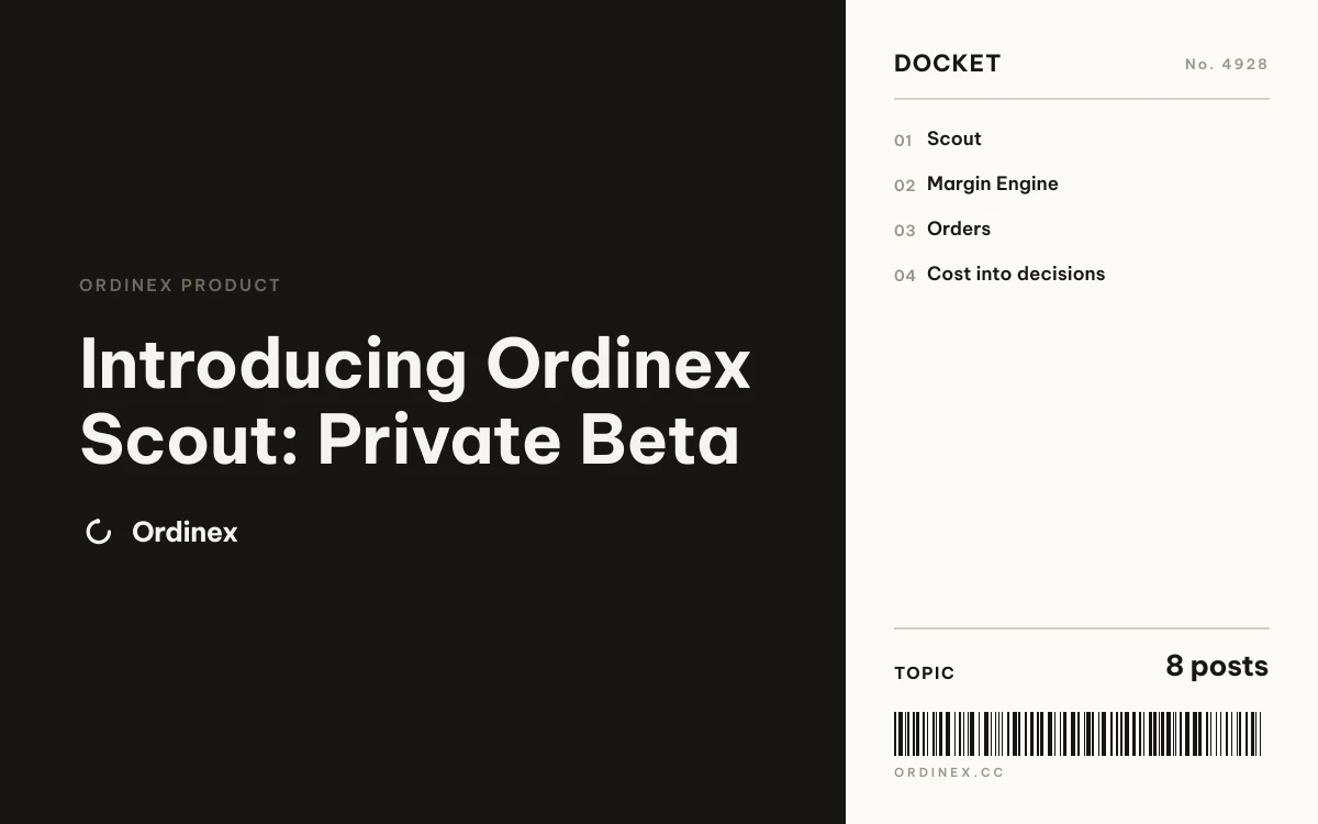 Introducing Ordinex Scout: Private Beta