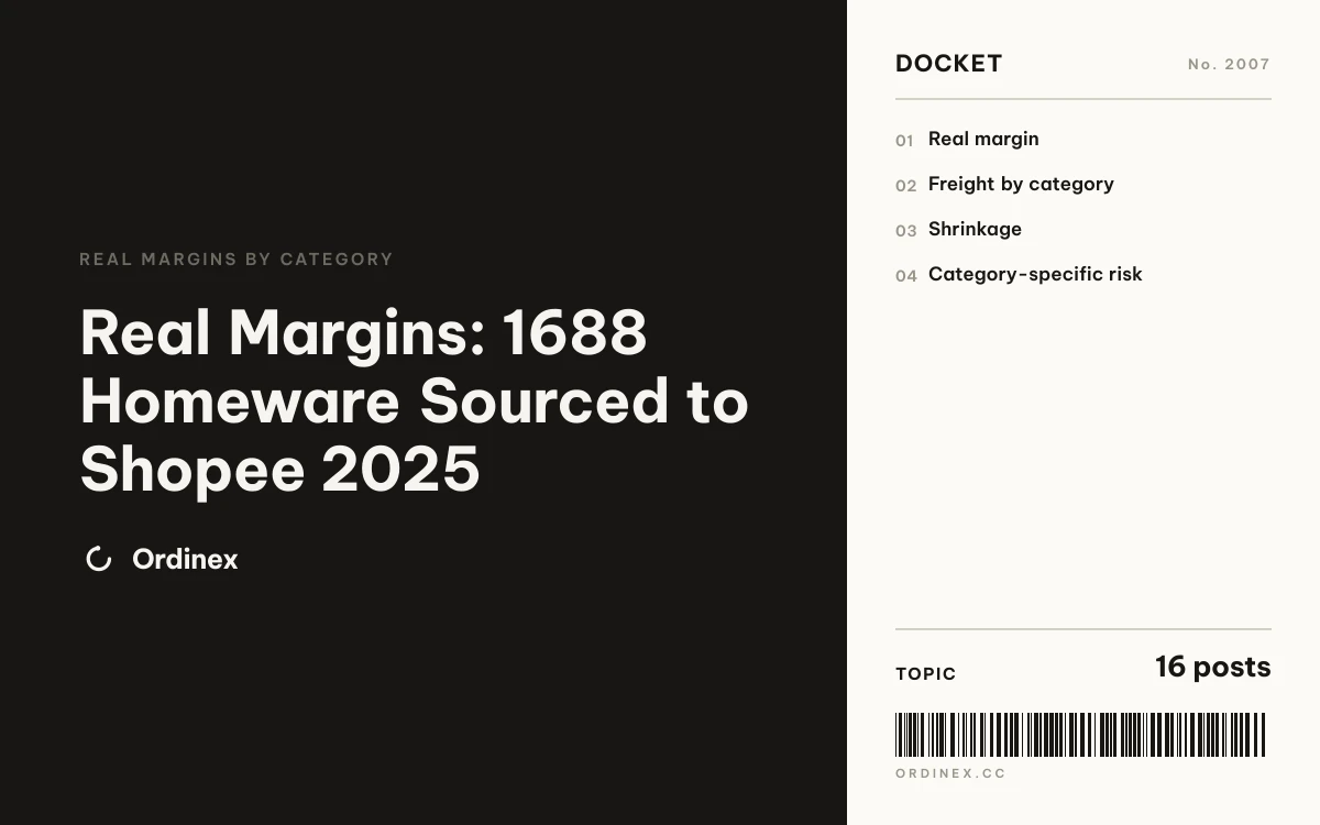 Real Margins: 1688 Homeware Sourced to Shopee 2025