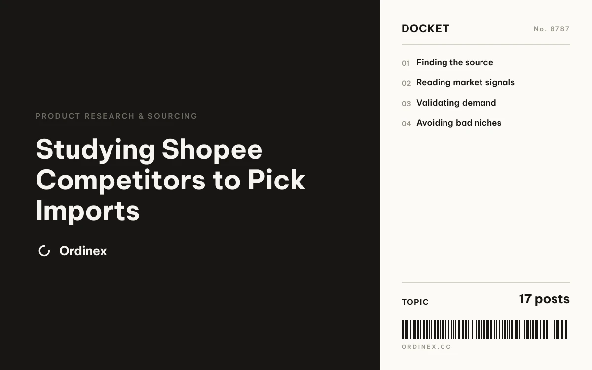 Studying Shopee Competitors to Pick Imports