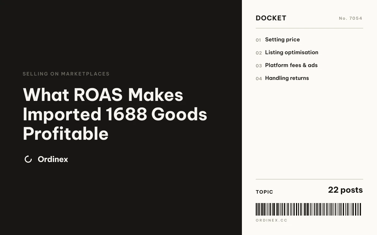 What ROAS Makes Imported 1688 Goods Profitable