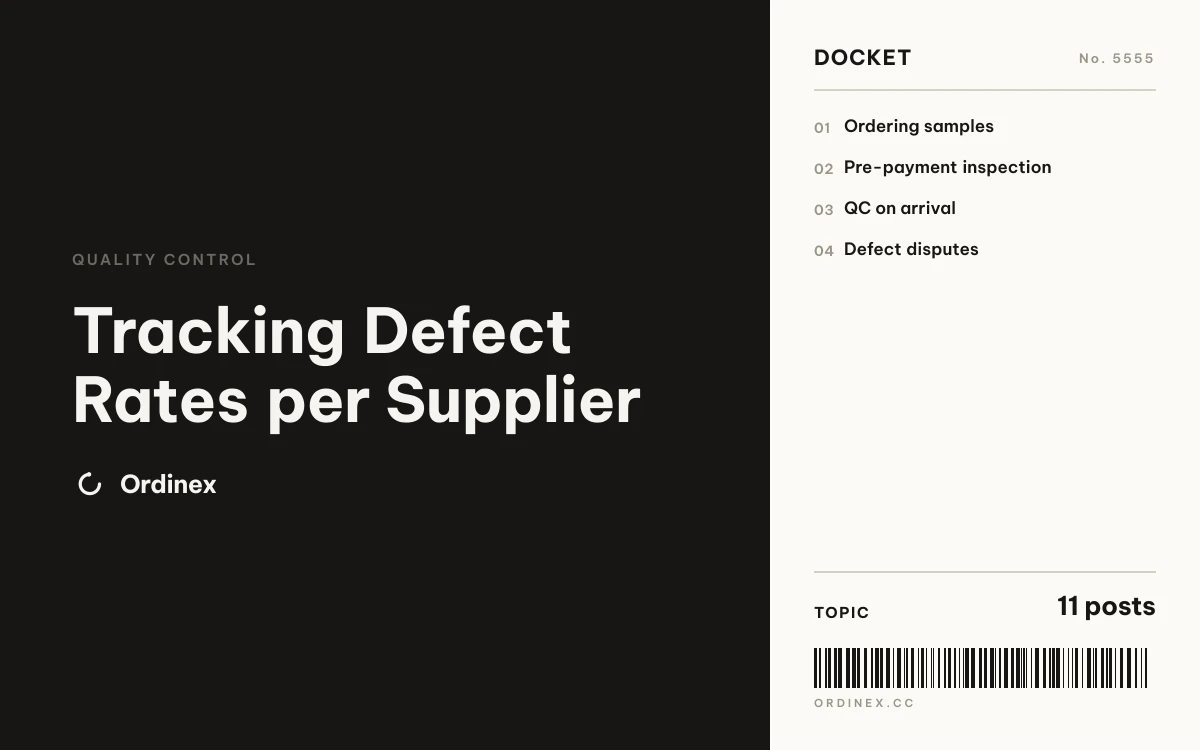 Tracking Defect Rates per Supplier