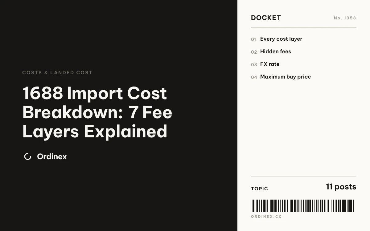 1688 Import Cost Breakdown: 7 Fee Layers Explained