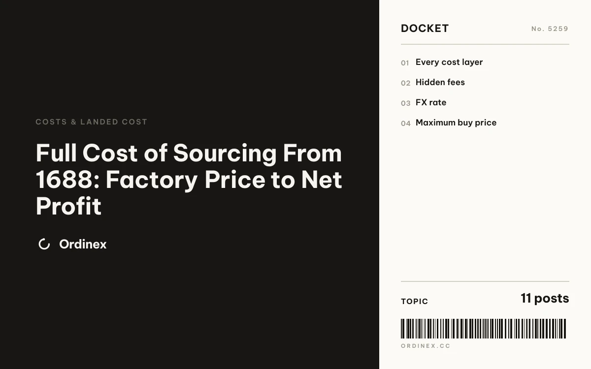 Full Cost of Sourcing From 1688: Factory Price to Net Profit