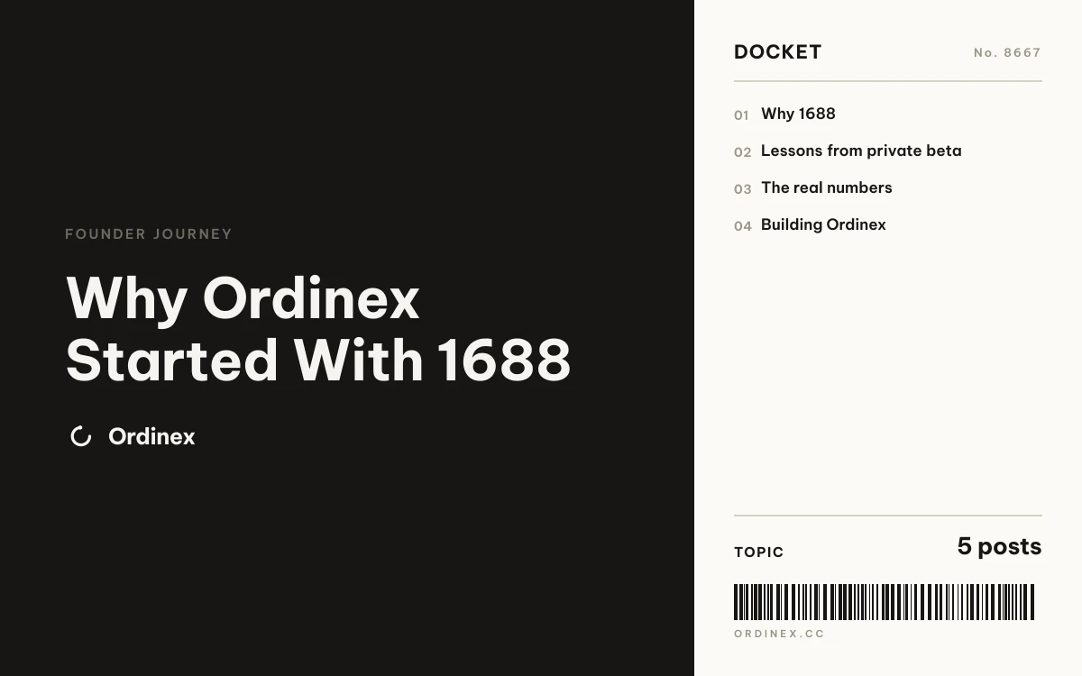 Why Ordinex Started With 1688