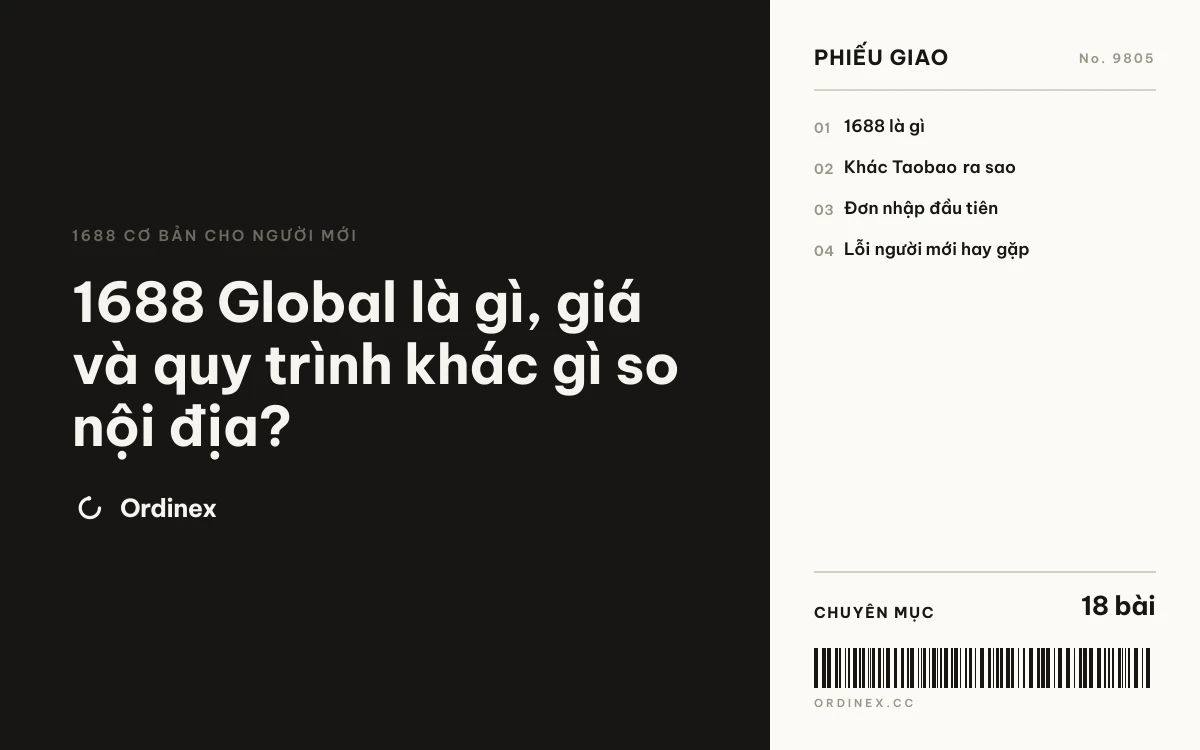 1688 Global là gì, giá và quy trình khác gì so nội địa?