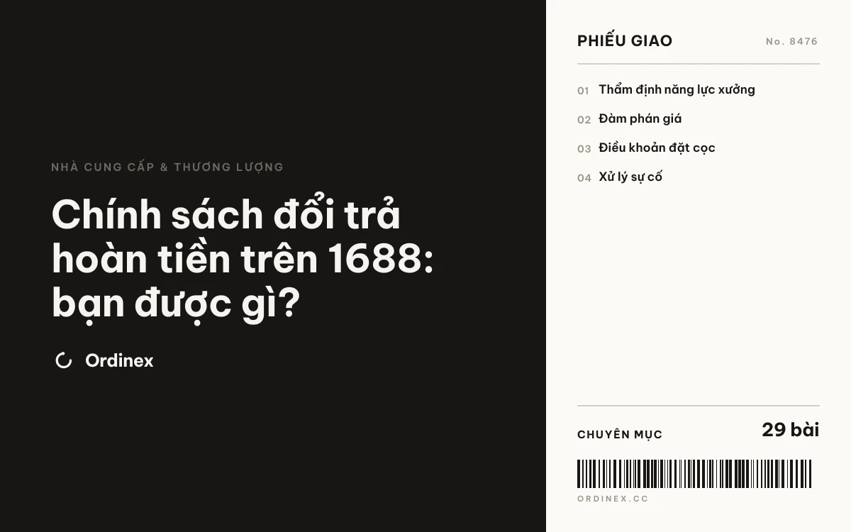 Chính sách đổi trả hoàn tiền trên 1688: bạn được gì?