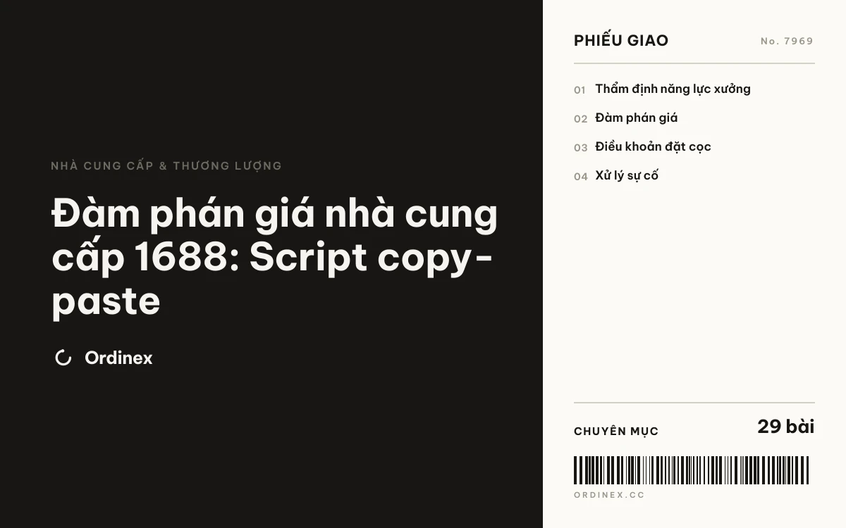Đàm phán giá nhà cung cấp 1688: Script copy-paste
