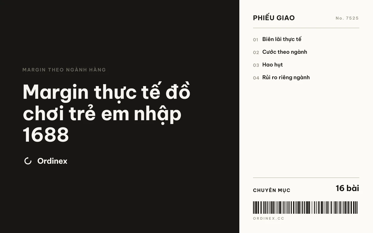 Margin thực tế đồ chơi trẻ em nhập 1688