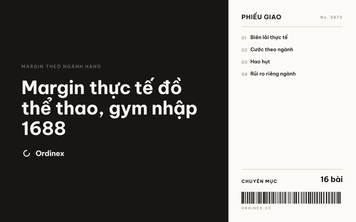 Margin thực tế đồ thể thao, gym nhập 1688