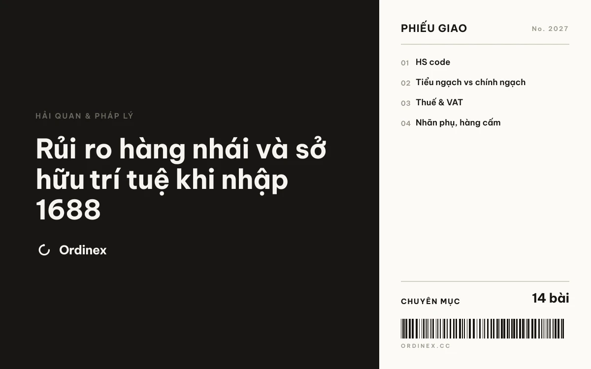 Rủi ro hàng nhái và sở hữu trí tuệ khi nhập 1688