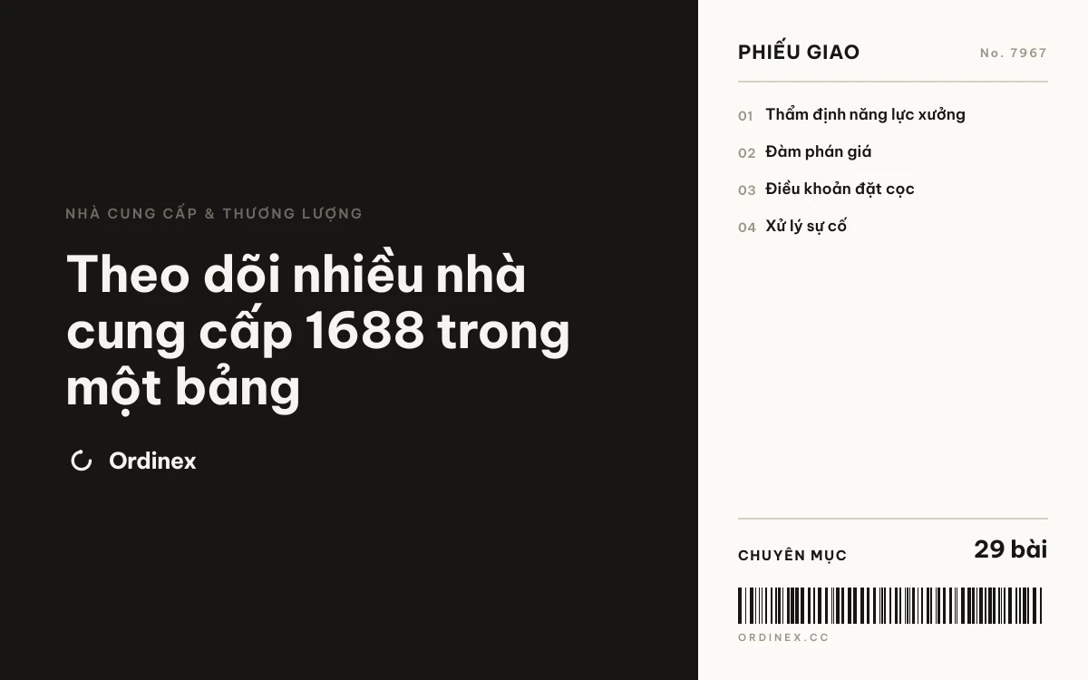 Theo dõi nhiều nhà cung cấp 1688 trong một bảng