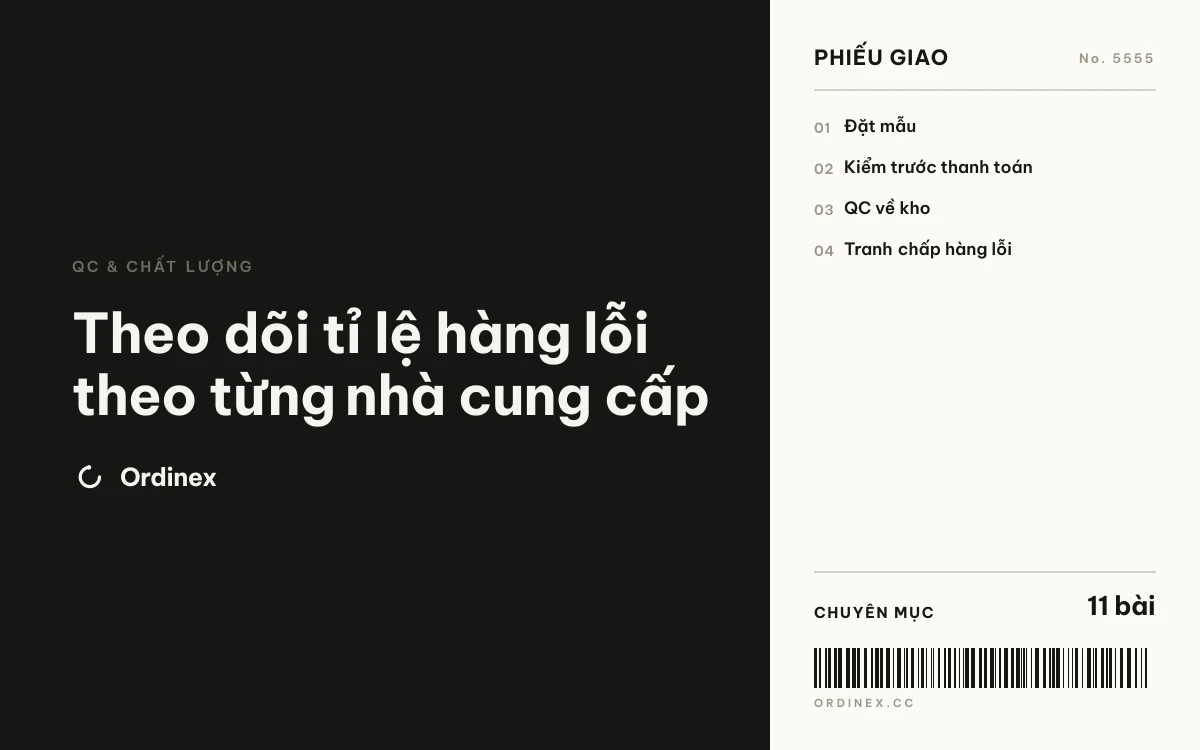 Theo dõi tỉ lệ hàng lỗi theo từng nhà cung cấp