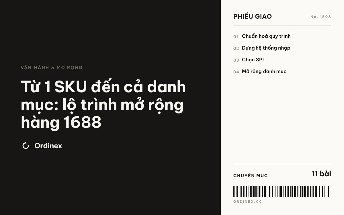 Từ 1 SKU đến cả danh mục: lộ trình mở rộng hàng 1688