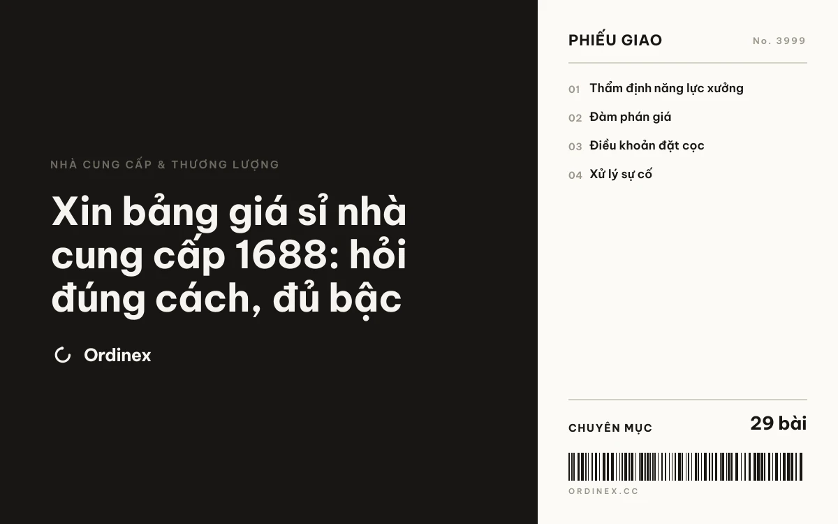 Xin bảng giá sỉ nhà cung cấp 1688: hỏi đúng cách, đủ bậc